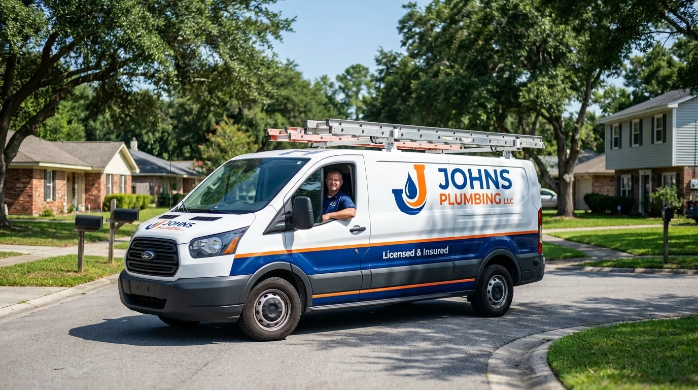 Johns Plumbing LLC service van in Point Pleasant Beach, NJ