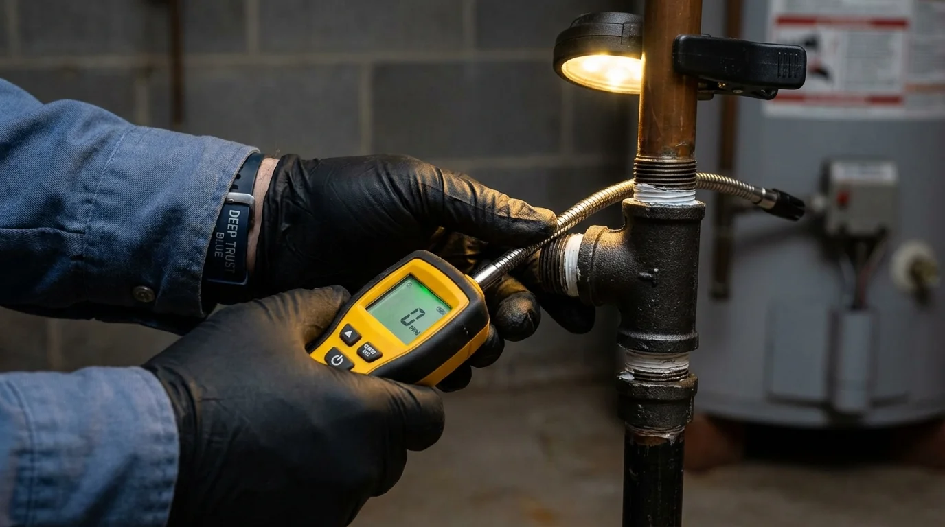 Gas leak detection with electronic sniffer by Johns Plumbing LLC in Point Pleasant Beach