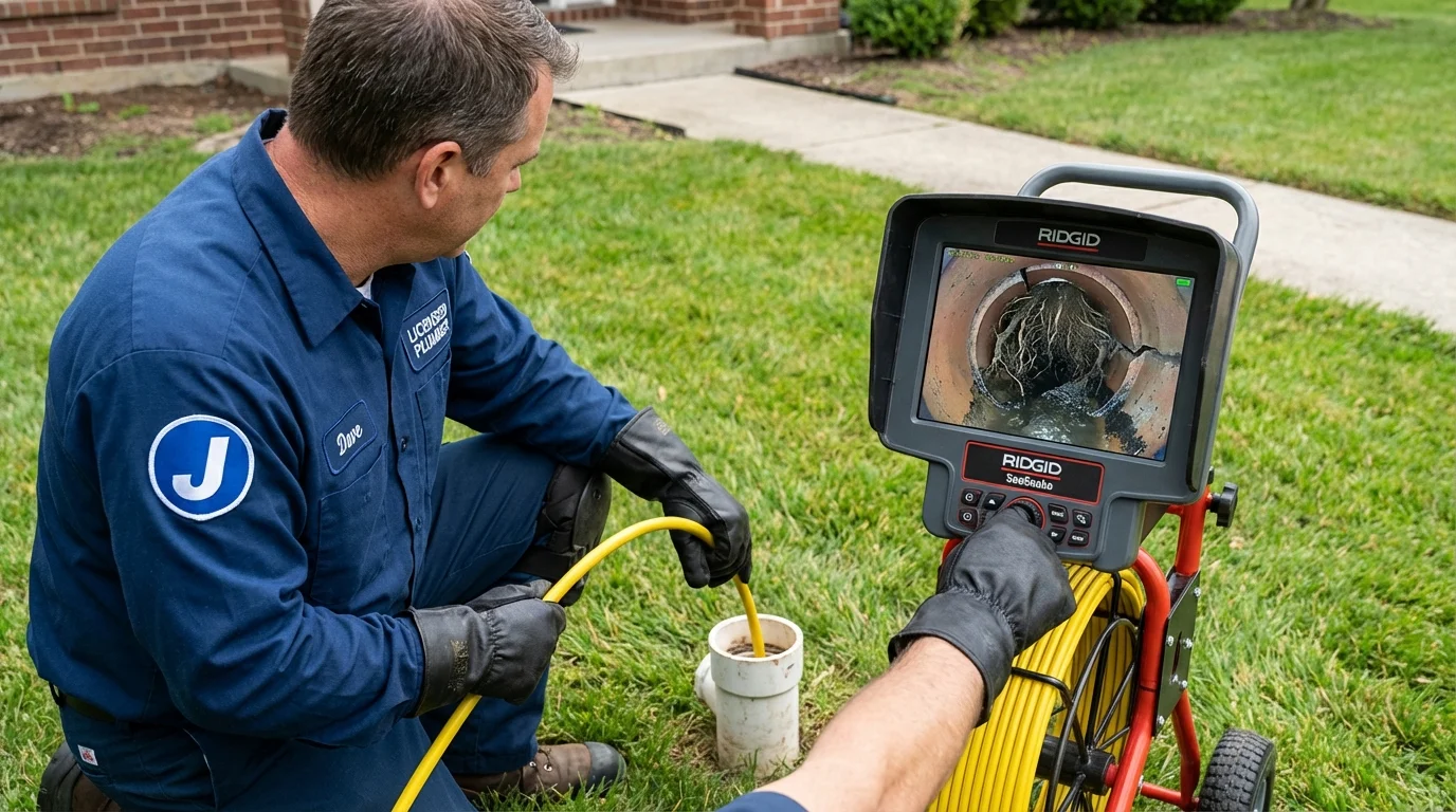 Sewer camera inspection being performed by Johns Plumbing LLC in Point Pleasant Beach